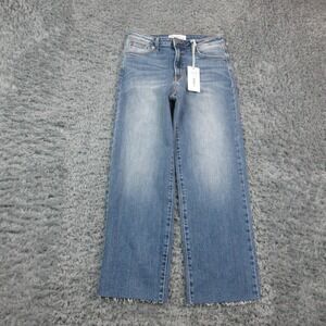 Just Black Denim Jeans Womens 28 Blue Classic Straight Raw Hem 27x26* NWT